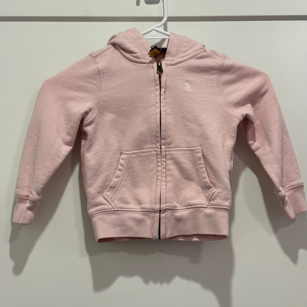 Polo Ralph Lauren Kids Pink Full Zip Hoodie Sweatshirt Size 3/3T Pony Logo
